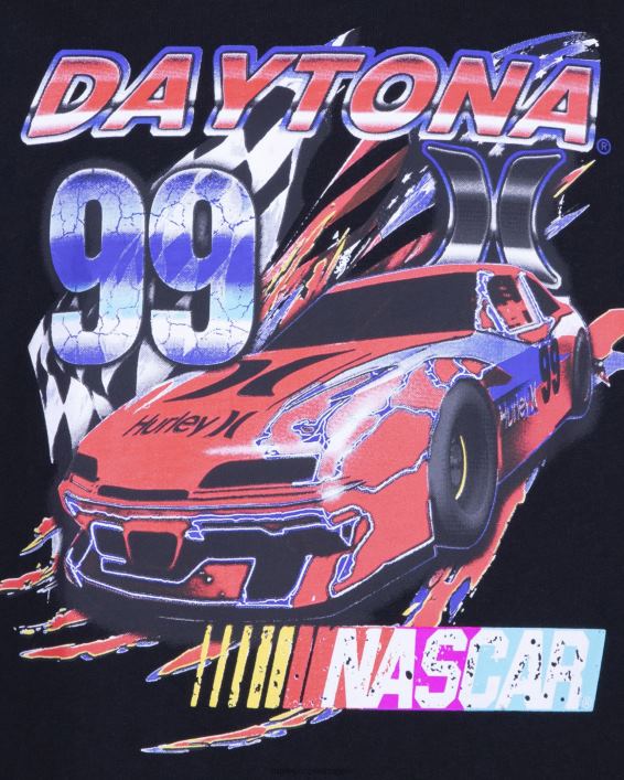 x nascar hverdags kortærmet t-shirt børn sort tøj Hurley D404N610