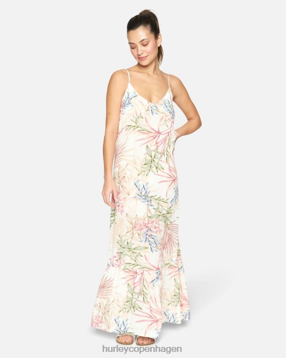 sommer palmeflæse maxikjole Kvinder creme multi tøj Hurley D404N591