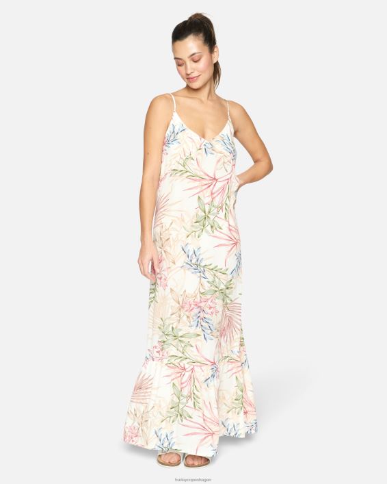sommer palmeflæse maxikjole Kvinder creme multi tøj Hurley D404N591