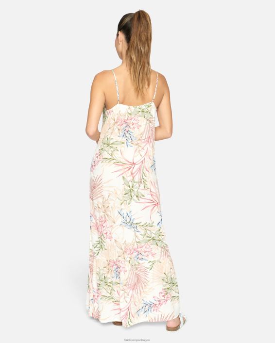 sommer palmeflæse maxikjole Kvinder creme multi tøj Hurley D404N591