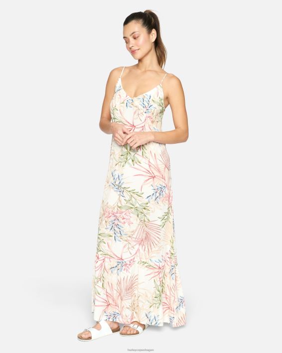 sommer palmeflæse maxikjole Kvinder creme multi tøj Hurley D404N591
