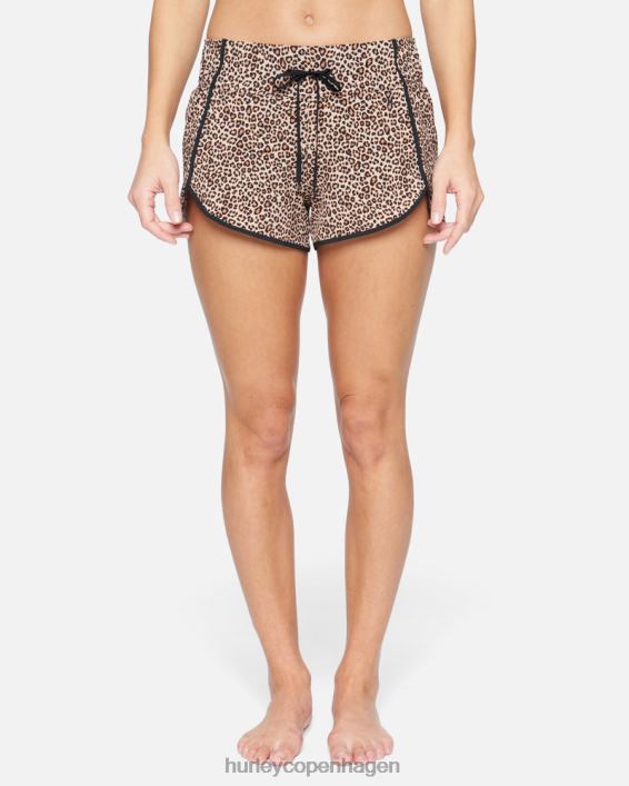aquas leopard 2,5" boardshort Kvinder brunt sukker tøj Hurley D404N482