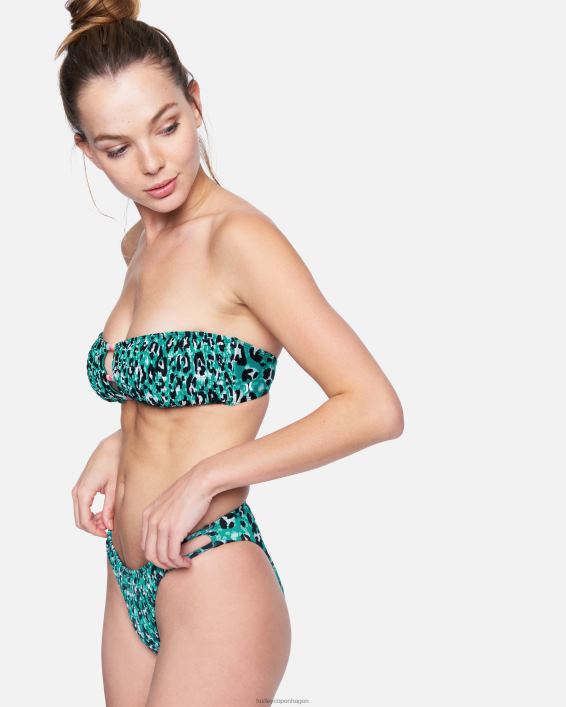damer vild kat smocked bandeau Kvinder smaragd multi tøj Hurley D404N547