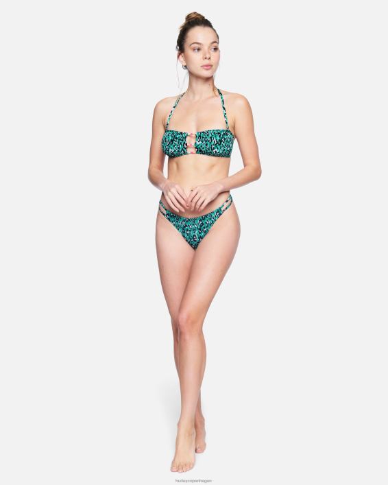 damer vild kat smocked bandeau Kvinder smaragd multi tøj Hurley D404N547