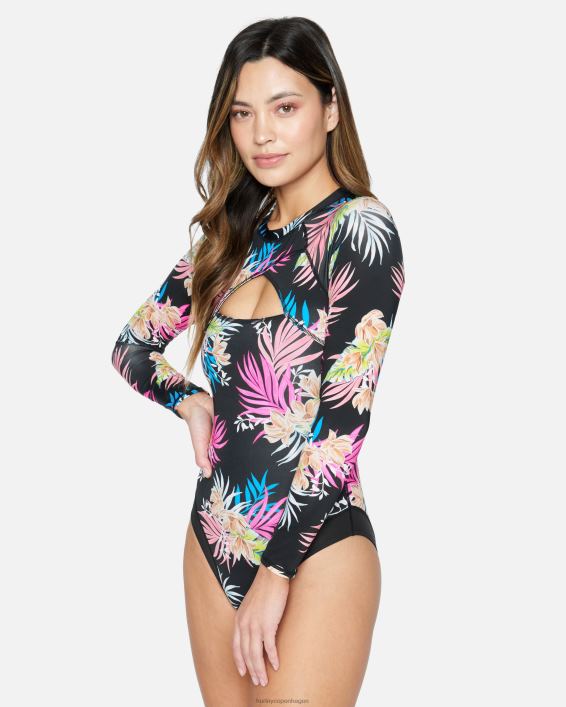 hana cross yoke surfsuit Kvinder sort tøj Hurley D404N477