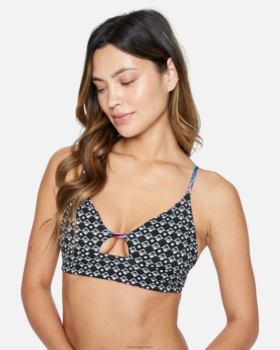 hana vendbar bralette Kvinder sort/tiki multi tøj Hurley D404N460