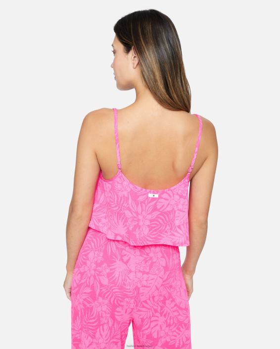 jungle walk firkantet hals swing tank Kvinder pink punch tøj Hurley D404N470