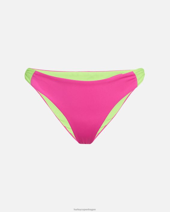loveshackfancy x - max solid blokeret sløjfe moderat bikiniunderdel Kvinder magenta/neon lime tøj Hurley D404N536