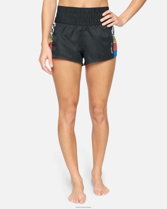 nascar farveblokeret 2,5\" boardshort Kvinder sort hvid tøj Hurley D404N499