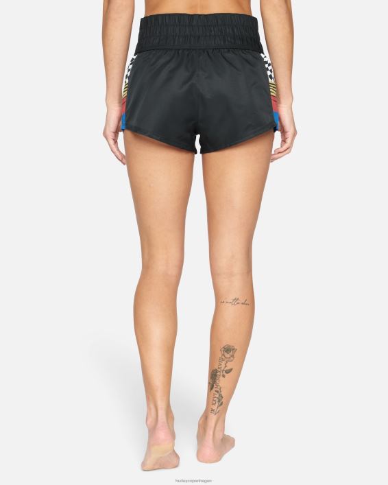 nascar farveblokeret 2,5\" boardshort Kvinder sort hvid tøj Hurley D404N499