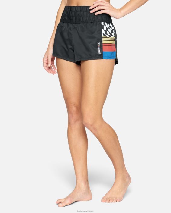 nascar farveblokeret 2,5\" boardshort Kvinder sort hvid tøj Hurley D404N499