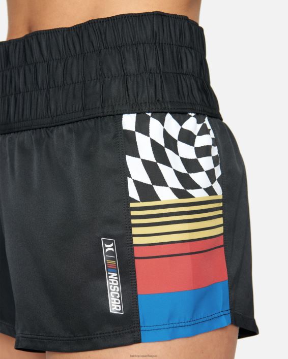 nascar farveblokeret 2,5\" boardshort Kvinder sort hvid tøj Hurley D404N499
