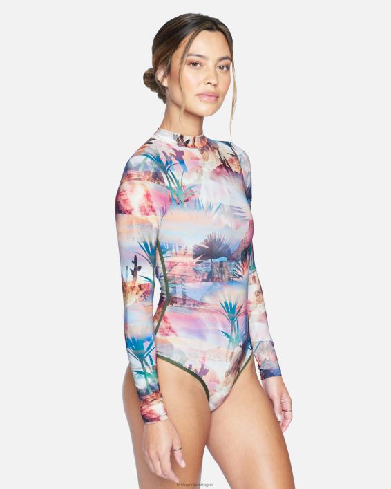 oasis langærmet retro surfdragt Kvinder oase multi tøj Hurley D404N530