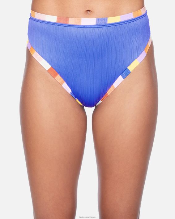retro blok moderat højtaljet bikiniunderdel Kvinder lagune multi tøj Hurley D404N538