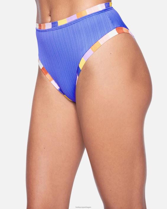 retro blok moderat højtaljet bikiniunderdel Kvinder lagune multi tøj Hurley D404N538