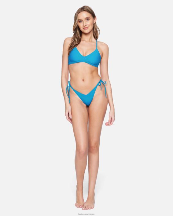 solid justerbar bikini top Kvinder blå beat/neon lime tøj Hurley D404N488