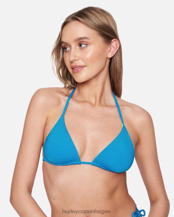 solid vendbar basic tri top Kvinder blå beat/neon lime tøj Hurley D404N467