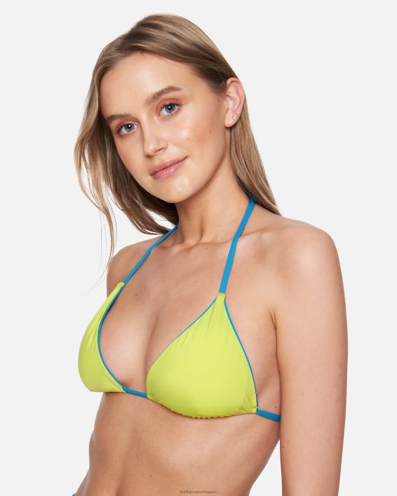 solid vendbar basic tri top Kvinder blå beat/neon lime tøj Hurley D404N467