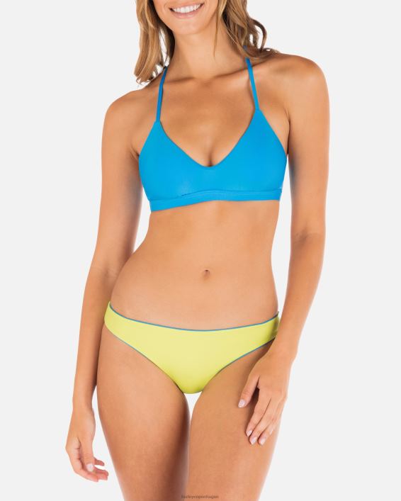 solid vendbar moderat bund Kvinder blå beat/neon lime tøj Hurley D404N489