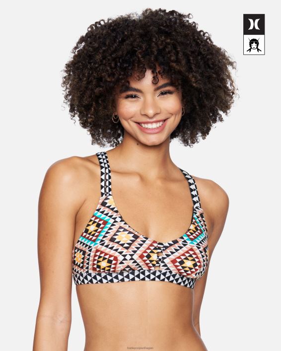 x surf max mosaic geo scoop bikini top Kvinder tøj Hurley D404N541