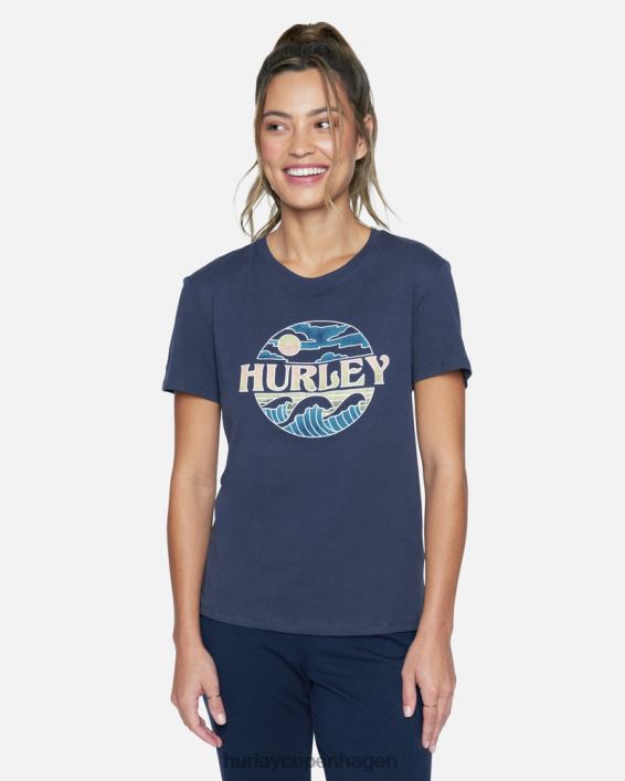 besætning vasket afslappet kæreste tee Kvinder humør indigo tøj Hurley D404N576