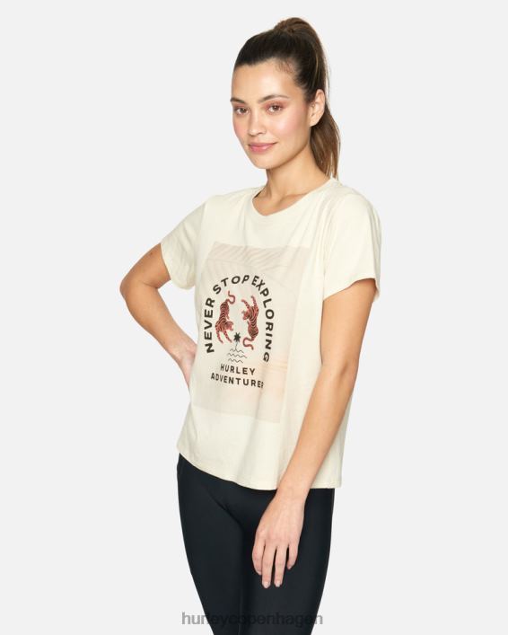eventyrer klassisk t-shirt Kvinder hvid vintage tøj Hurley D404N567