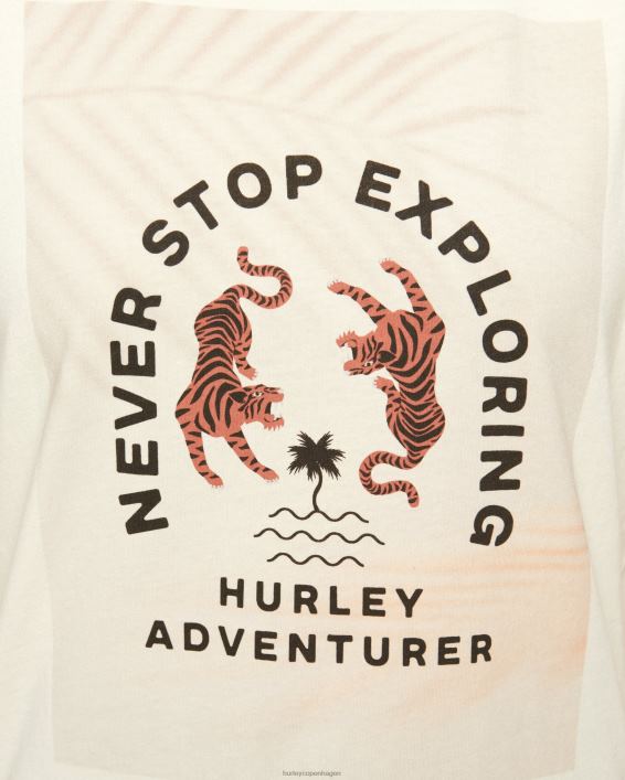 eventyrer klassisk t-shirt Kvinder hvid vintage tøj Hurley D404N567