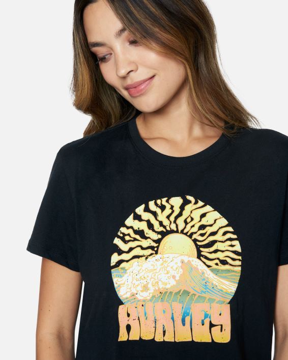 funk afslappet kæreste t-shirt Kvinder kaviar tøj Hurley D404N563