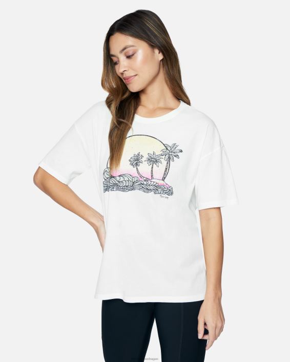 hakkende oversize t-shirt Kvinder skumfidus tøj Hurley D404N556