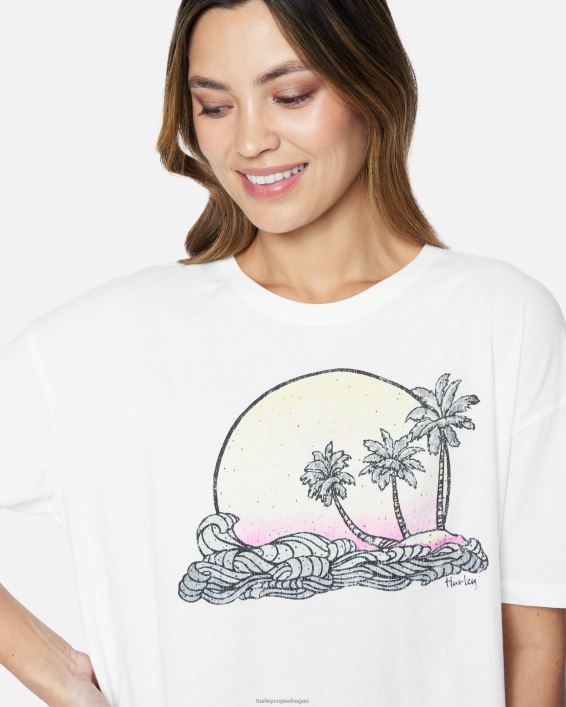 hakkende oversize t-shirt Kvinder skumfidus tøj Hurley D404N556