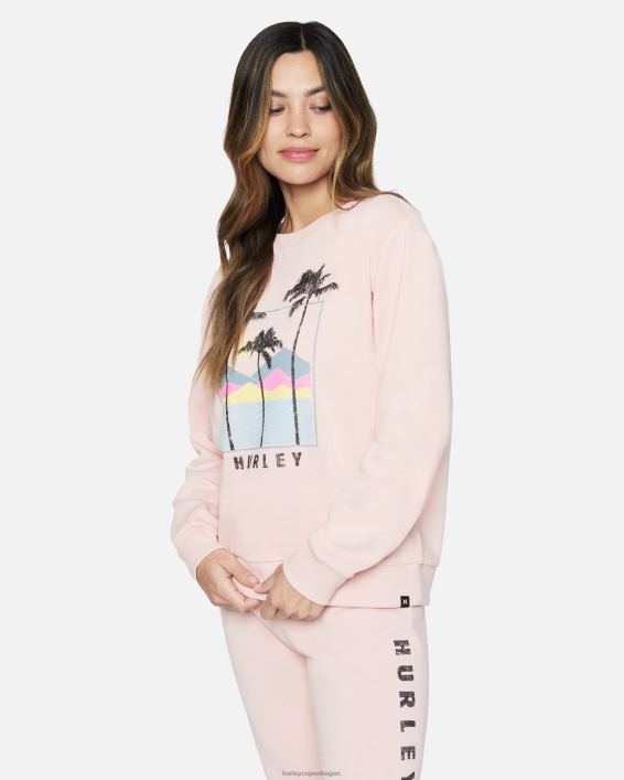 havana girlfriend crew sweatshirt Kvinder rødme tøj Hurley D404N507