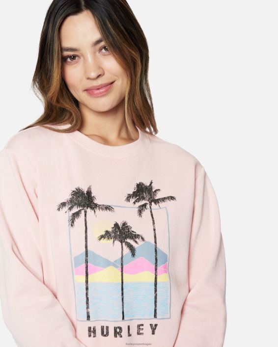 havana girlfriend crew sweatshirt Kvinder rødme tøj Hurley D404N507