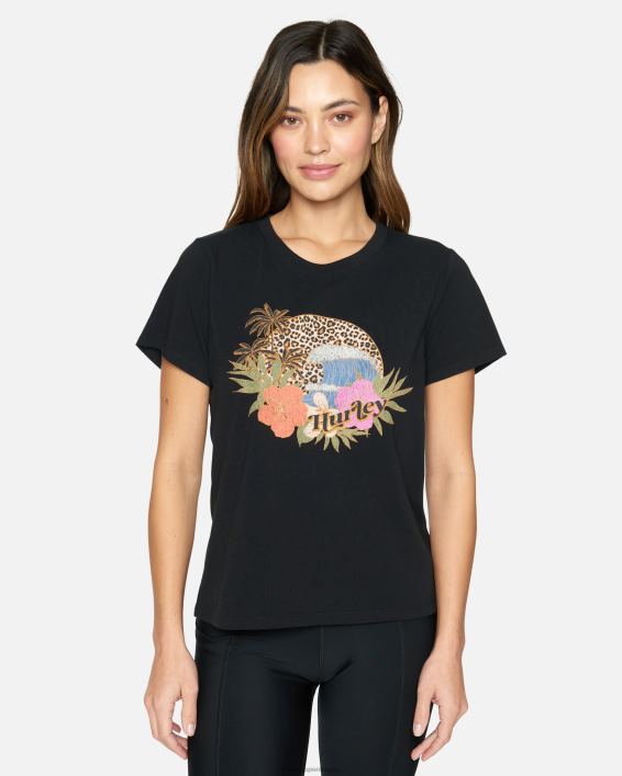 klassisk leopard t-shirt Kvinder sort tøj Hurley D404N566