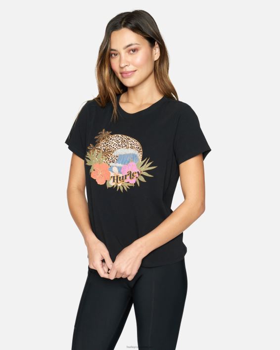 klassisk leopard t-shirt Kvinder sort tøj Hurley D404N566