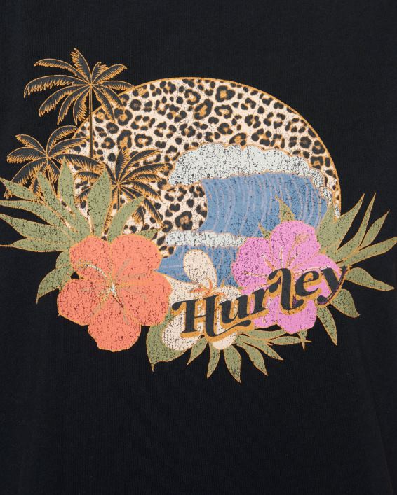 klassisk leopard t-shirt Kvinder sort tøj Hurley D404N566