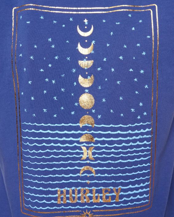 moon klassisk t-shirt Kvinder skifer tøj Hurley D404N514