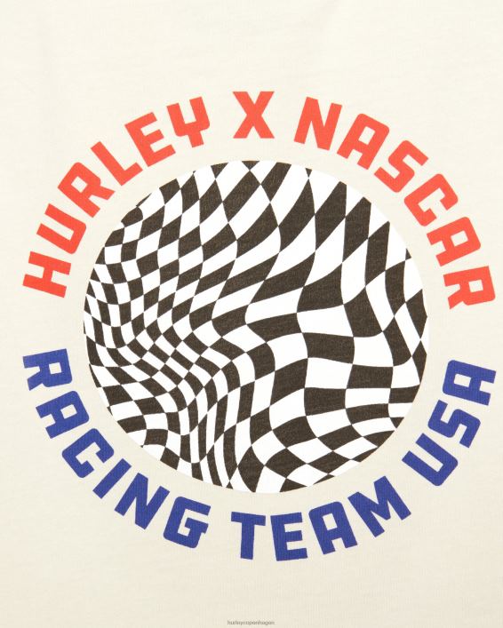 nascar team usa crop langærmet t-shirt Kvinder vintage hvid tøj Hurley D404N570
