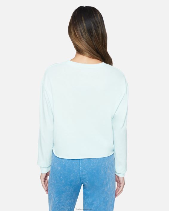 paige vasket cropped boyfriend langærmet t-shirt Kvinder friluft tøj Hurley D404N554