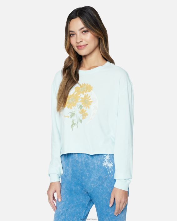 paige vasket cropped boyfriend langærmet t-shirt Kvinder friluft tøj Hurley D404N554
