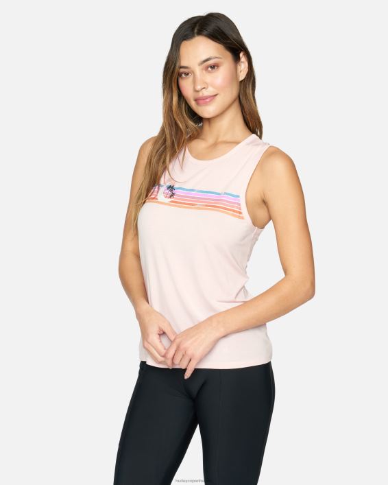 solnedgang muskel t-shirt Kvinder rødme tøj Hurley D404N511