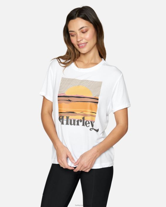 solopgang kæreste t-shirt Kvinder hvid tøj Hurley D404N581