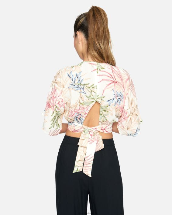 sommer palme flæse top Kvinder creme multi tøj Hurley D404N549