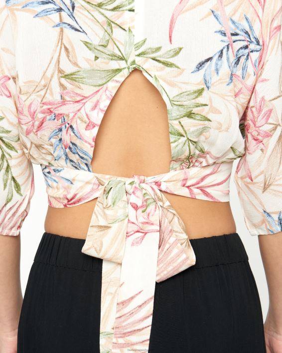 sommer palme flæse top Kvinder creme multi tøj Hurley D404N549