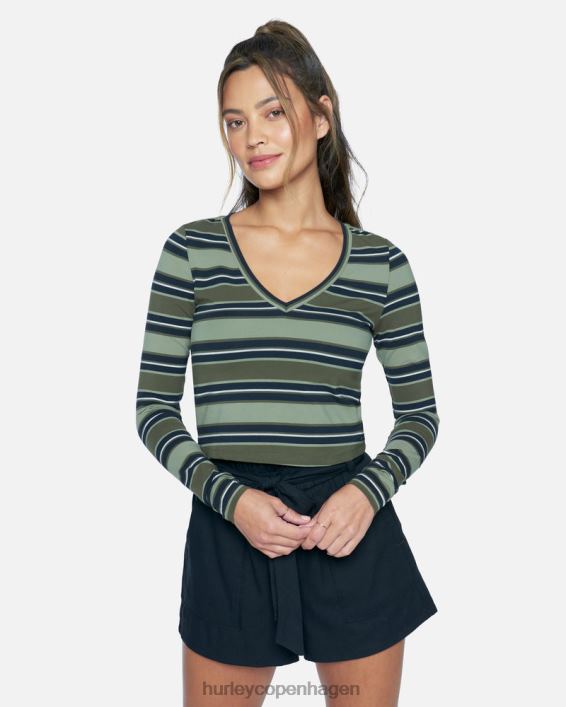 sophie fitted t-shirt Kvinder broget stribe tøj Hurley D404N580