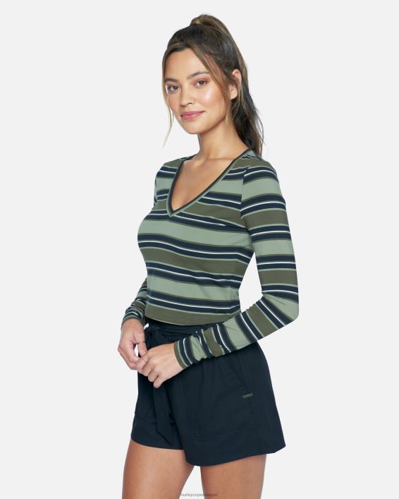 sophie fitted t-shirt Kvinder broget stribe tøj Hurley D404N580