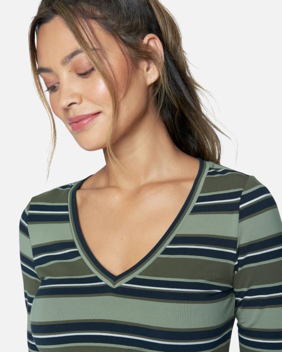 sophie fitted t-shirt Kvinder broget stribe tøj Hurley D404N580