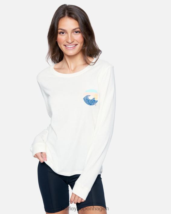 stripe waves klassisk langærmet t-shirt Kvinder tofu tøj Hurley D404N573