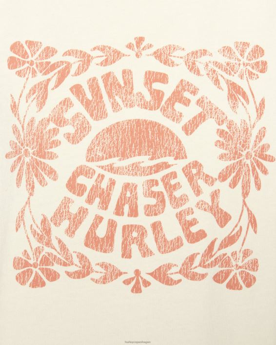 sunset chaser klassisk t-shirt Kvinder hvid vintage tøj Hurley D404N555