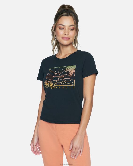 talie perfekt besætning t-shirt Kvinder kaviar tøj Hurley D404N575