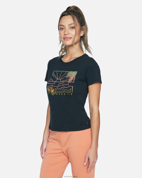 talie perfekt besætning t-shirt Kvinder kaviar tøj Hurley D404N575